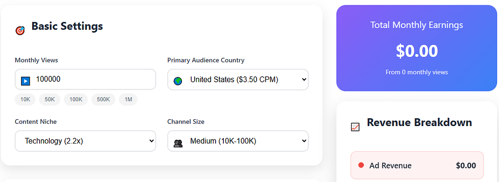 YouTube Money Calculator