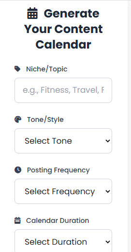 Instagram Content Calendar Generator