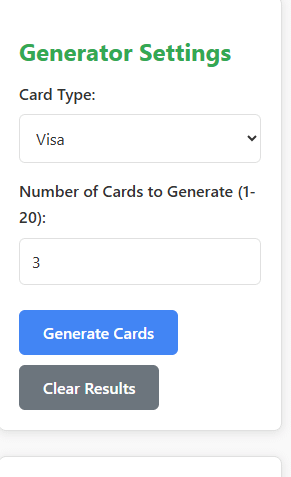 Credit Card Generator