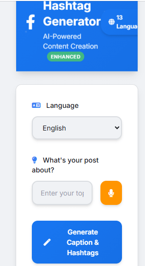 Facebook Caption Generator tool