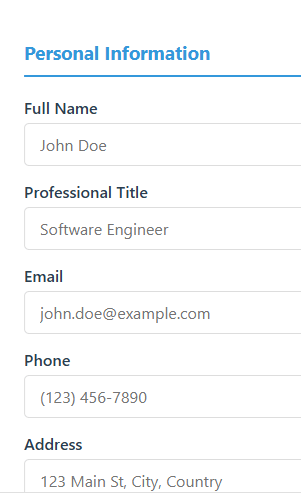 Interactive Resume Builder