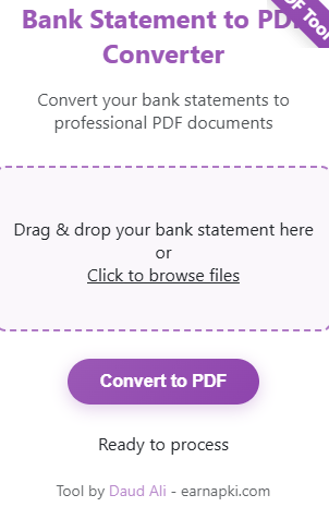Bank Statement to PDF Converter