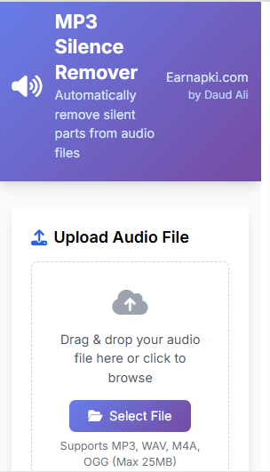MP3 Silence Remover Tool