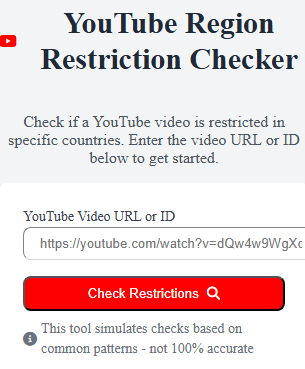 YouTube Region Restriction Checker