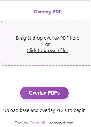 Overlay PDF tool