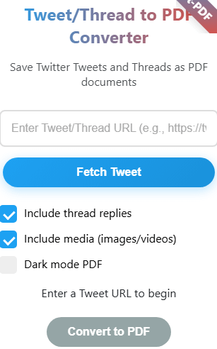 Tweet Thread to PDF Converter