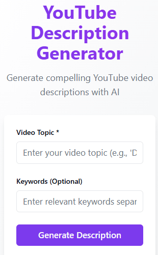 YouTube Description Generator