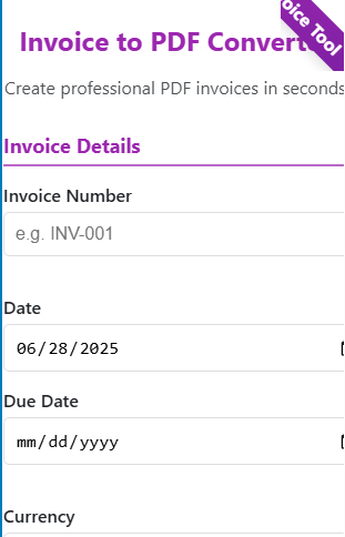 Invoice to PDF Converter