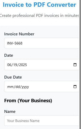 Invoice to PDF Converter