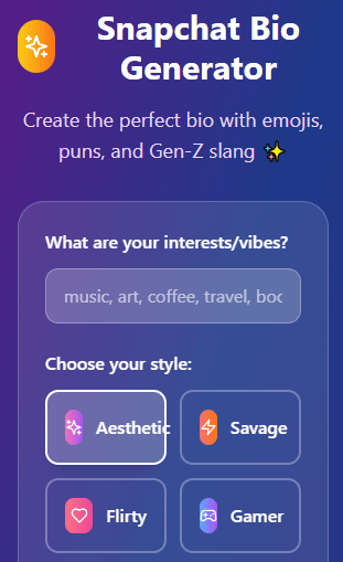 Free Snapchat Bio Generator