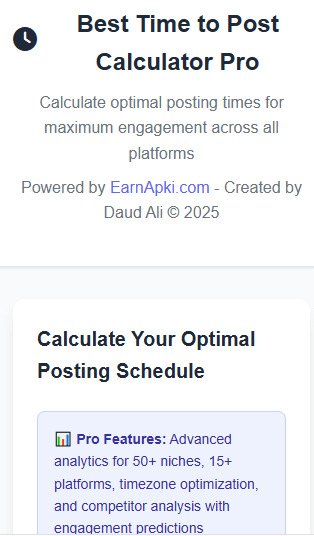 Best Time to Post Calculator