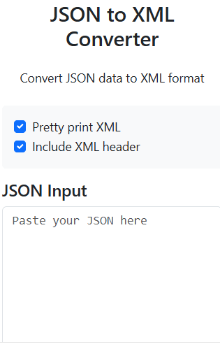 JSON to XML Converter