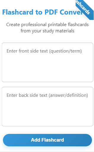 Flashcard to PDF Converter