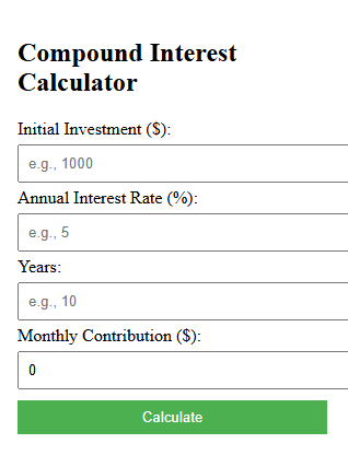 Compound Interest Calculator