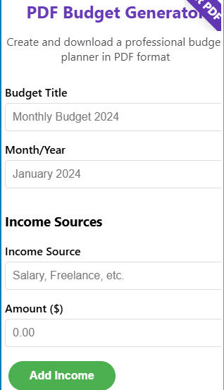 PDF Budget Generator