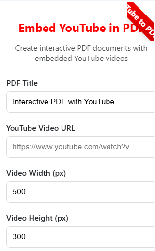 Embed YouTube in PDF