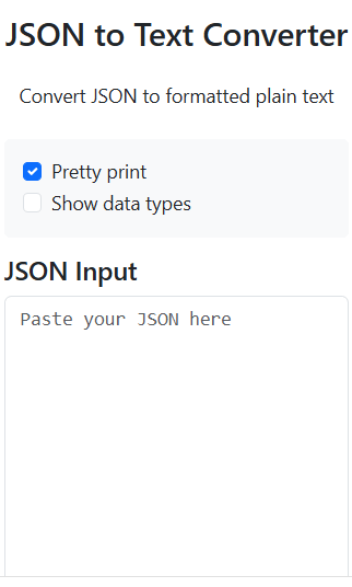 JSON to Text Converter