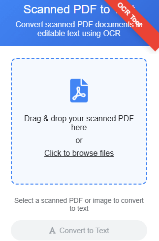 scanned PDF to text
