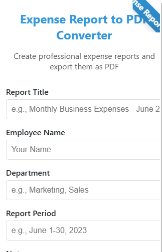 expense report to PDF converter
