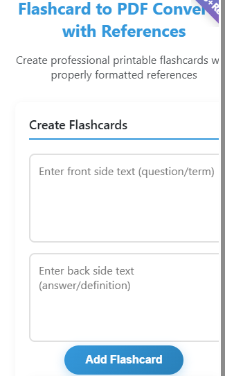 Flashcard to PDF Converter with References