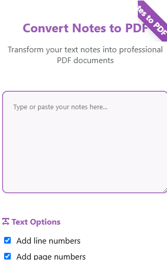Convert Notes to PDF