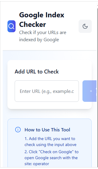 Google Index Checker tool