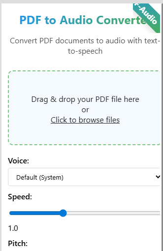 PDF to audio converter