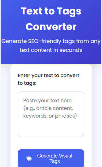Text to Tags Converter tool