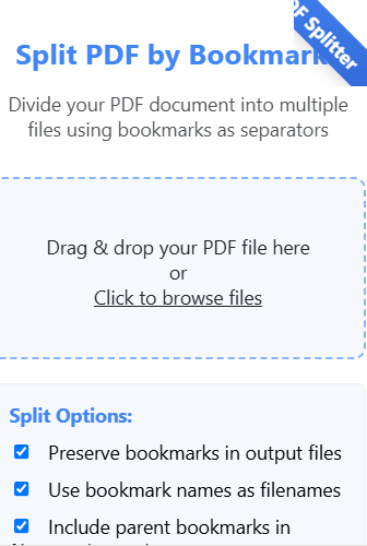 Split PDF by Bookmarks