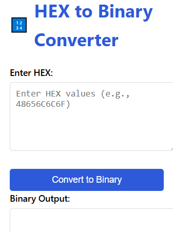 Hex to Binary Converter