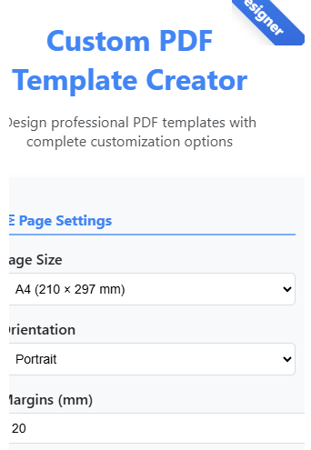 Custom PDF Template Creator
