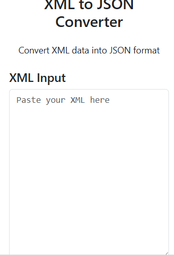 XML to JSON Converter