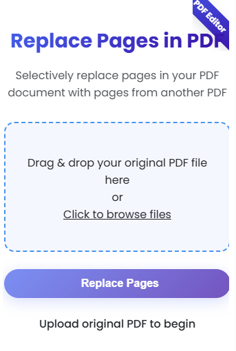 replace pages in PDF