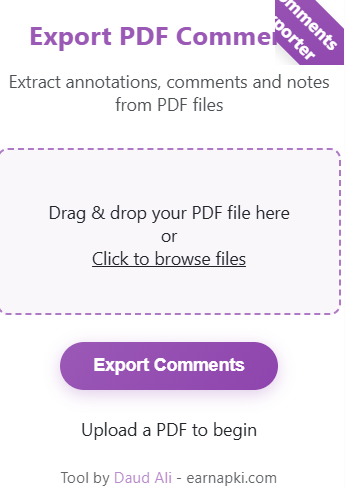 Export PDF Comments