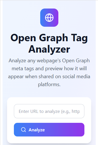 Open Graph Tag Analyzer