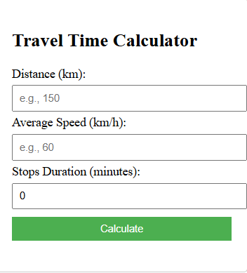 Travel Time Calculator