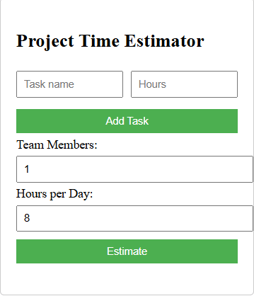 Project Time Estimator