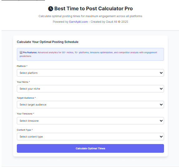 Best Time to Post Calculator