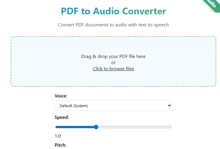 PDF to audio converter