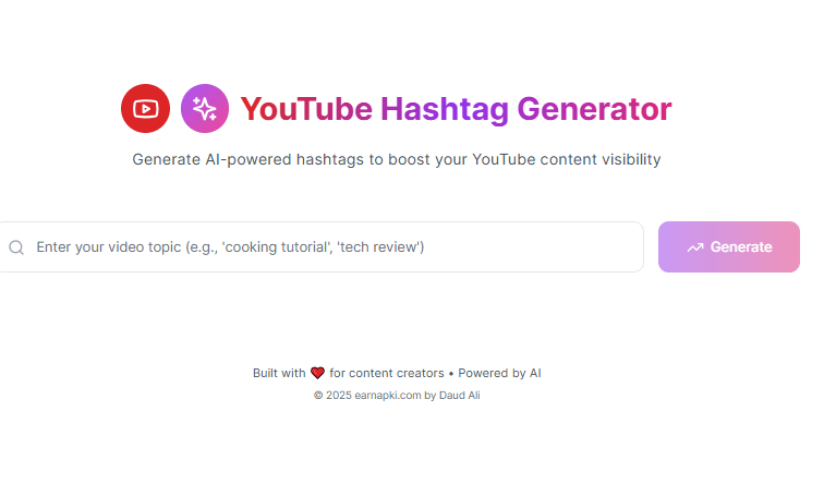 YouTube Hashtag Generator