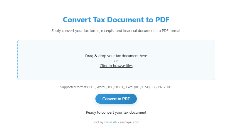 Convert Tax Document to PDF