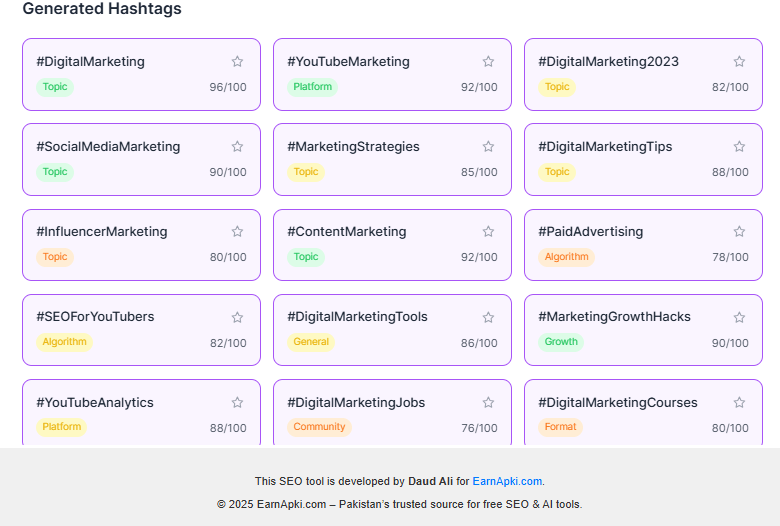 YouTube Hashtag Generator