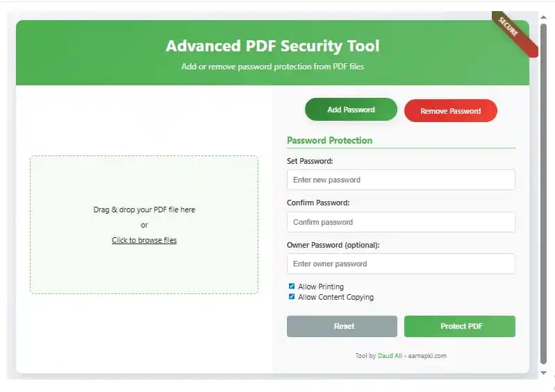 add & remove password from PDF