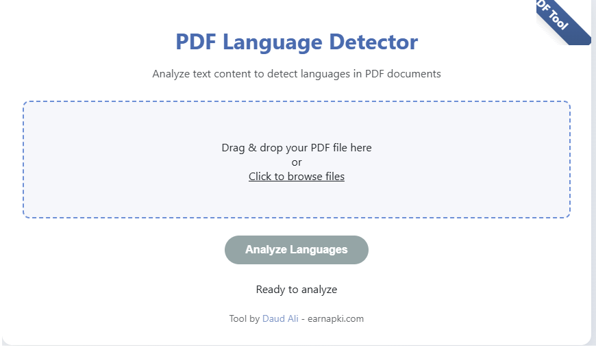 Free PDF language detector