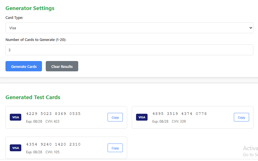 Credit Card Generator