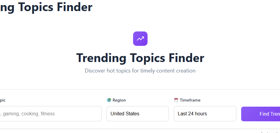 Trending Topics Finder – Discover Viral YouTube & TikTok Ideas