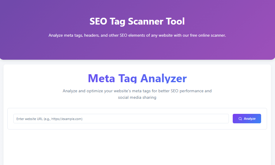Meta Tag Analyzer