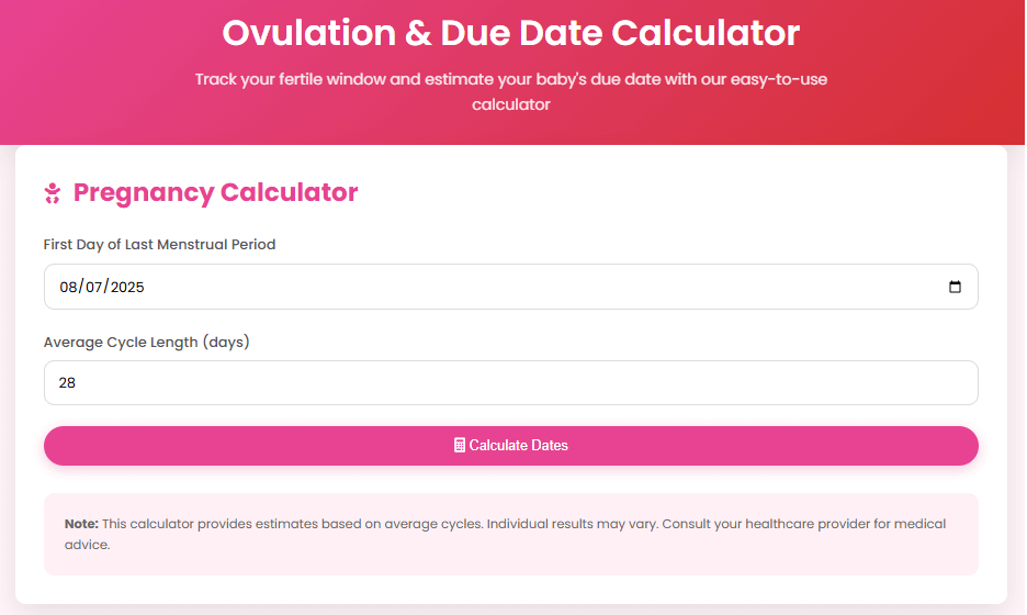 Free Ovulation & Due Date Calculator
