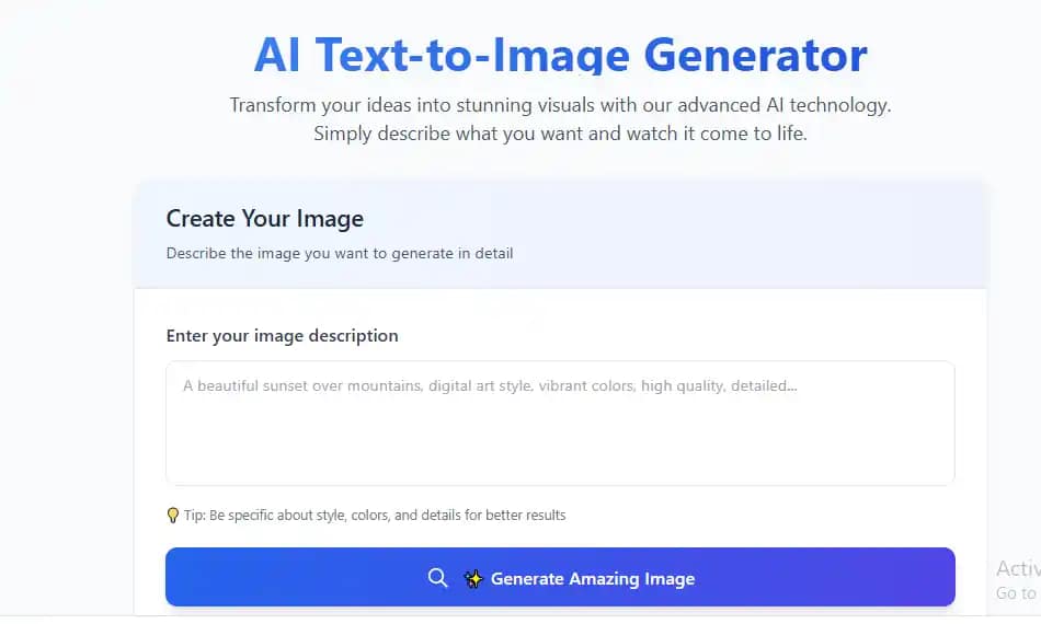 AI Text-to-Image Generator