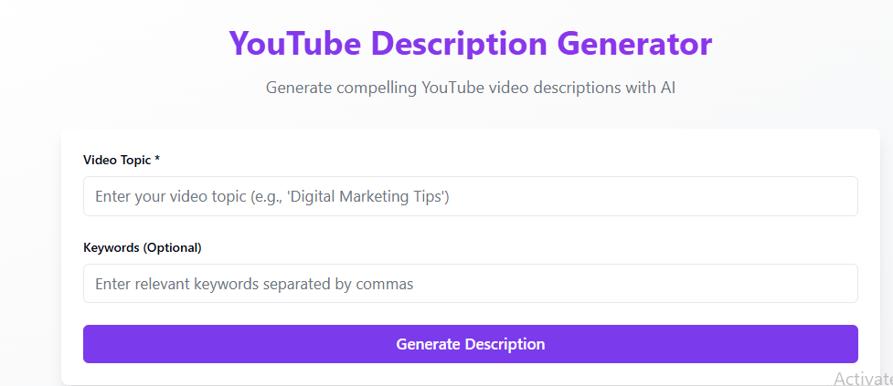 YouTube Description Generator